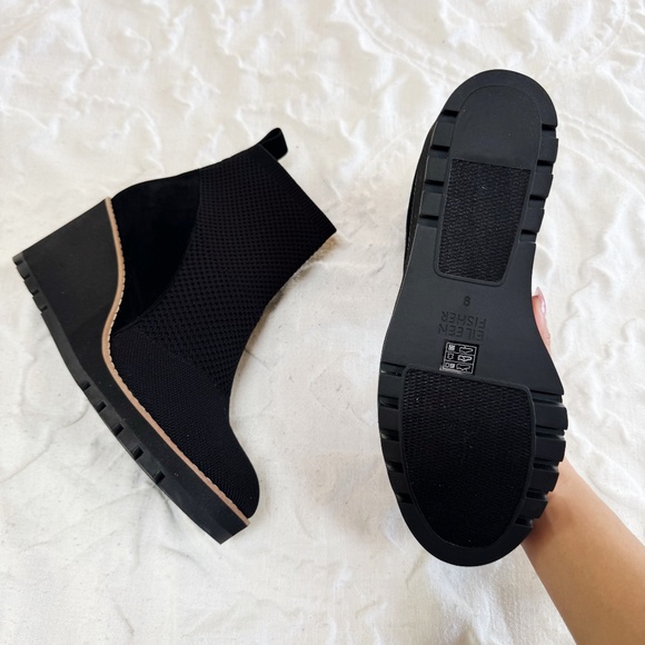 Eileen Fisher Quill Platform Wedge Bootie Size 9 New - Picture 8 of 8